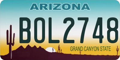 AZ license plate BOL2748