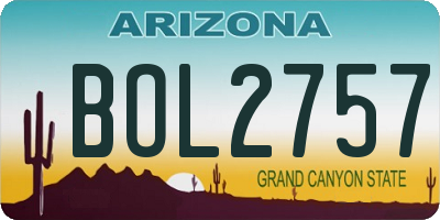 AZ license plate BOL2757