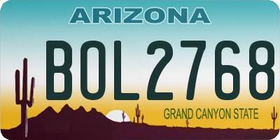 AZ license plate BOL2768