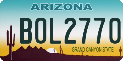 AZ license plate BOL2770