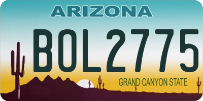 AZ license plate BOL2775