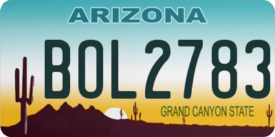AZ license plate BOL2783