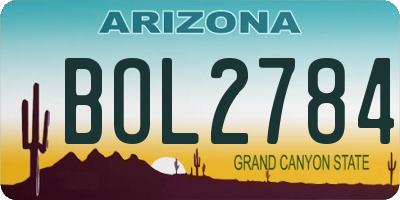 AZ license plate BOL2784