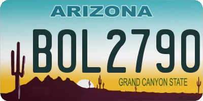AZ license plate BOL2790