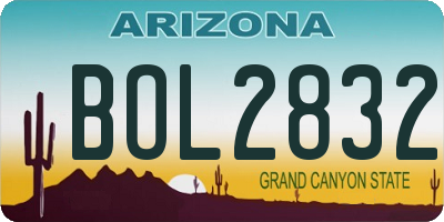 AZ license plate BOL2832