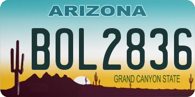 AZ license plate BOL2836