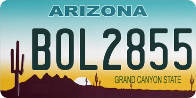 AZ license plate BOL2855
