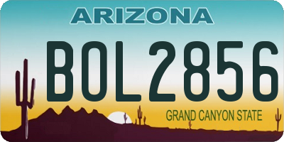 AZ license plate BOL2856