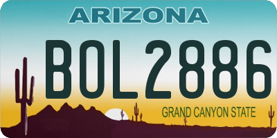 AZ license plate BOL2886