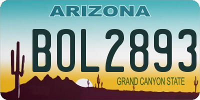 AZ license plate BOL2893