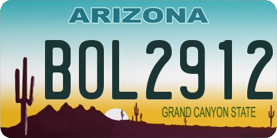 AZ license plate BOL2912