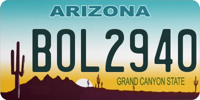 AZ license plate BOL2940