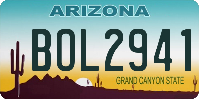 AZ license plate BOL2941