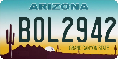 AZ license plate BOL2942