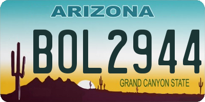 AZ license plate BOL2944
