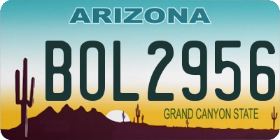 AZ license plate BOL2956
