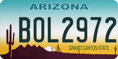 AZ license plate BOL2972