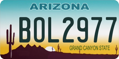 AZ license plate BOL2977