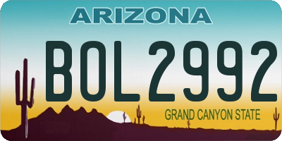 AZ license plate BOL2992