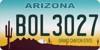AZ license plate BOL3027