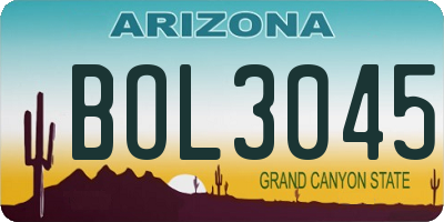 AZ license plate BOL3045