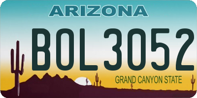 AZ license plate BOL3052
