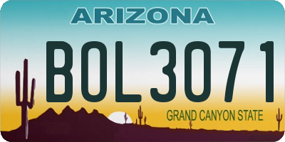 AZ license plate BOL3071