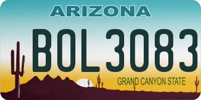 AZ license plate BOL3083
