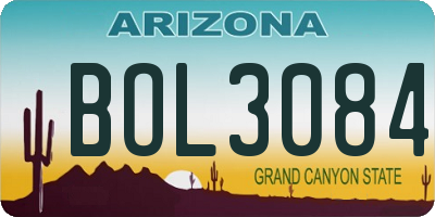 AZ license plate BOL3084