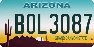 AZ license plate BOL3087