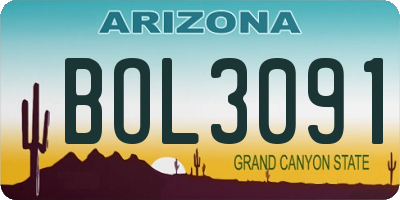 AZ license plate BOL3091