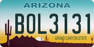 AZ license plate BOL3131