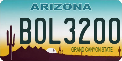 AZ license plate BOL3200