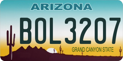 AZ license plate BOL3207
