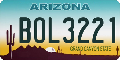 AZ license plate BOL3221