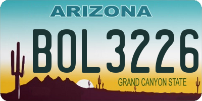 AZ license plate BOL3226