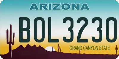 AZ license plate BOL3230