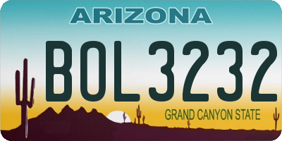 AZ license plate BOL3232