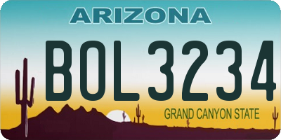 AZ license plate BOL3234
