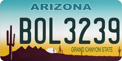 AZ license plate BOL3239