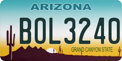 AZ license plate BOL3240