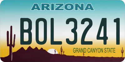 AZ license plate BOL3241