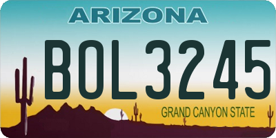 AZ license plate BOL3245