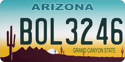 AZ license plate BOL3246