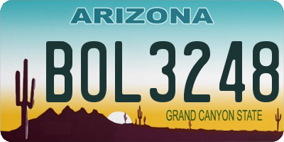 AZ license plate BOL3248
