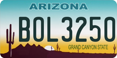 AZ license plate BOL3250