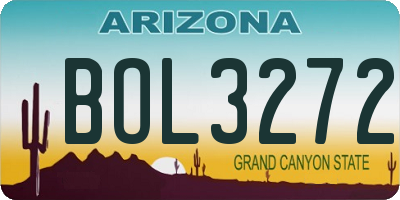 AZ license plate BOL3272