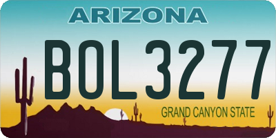 AZ license plate BOL3277