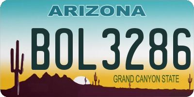 AZ license plate BOL3286