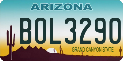 AZ license plate BOL3290